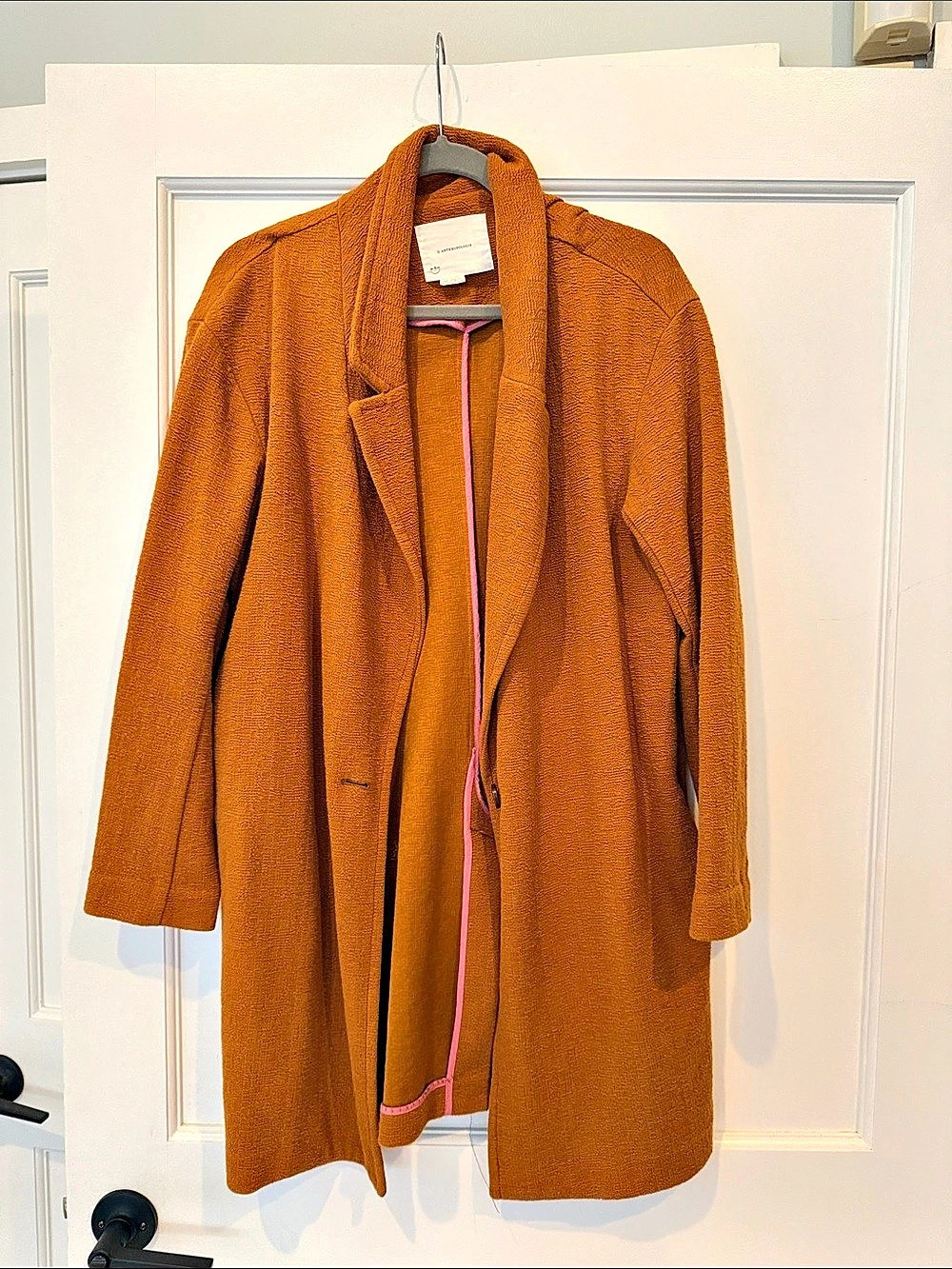 Anthropologie Textured Long Coat in Brown Like New